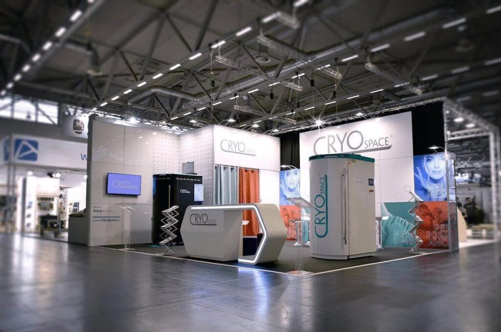 Modern trade fair stand for a cosmetic company