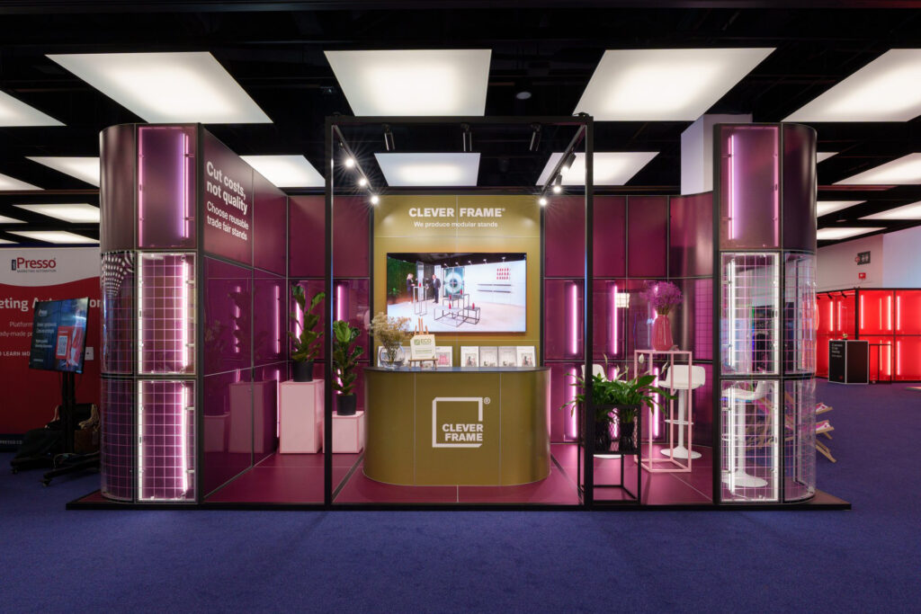 A modern modular exhibition stand by Clever Frame