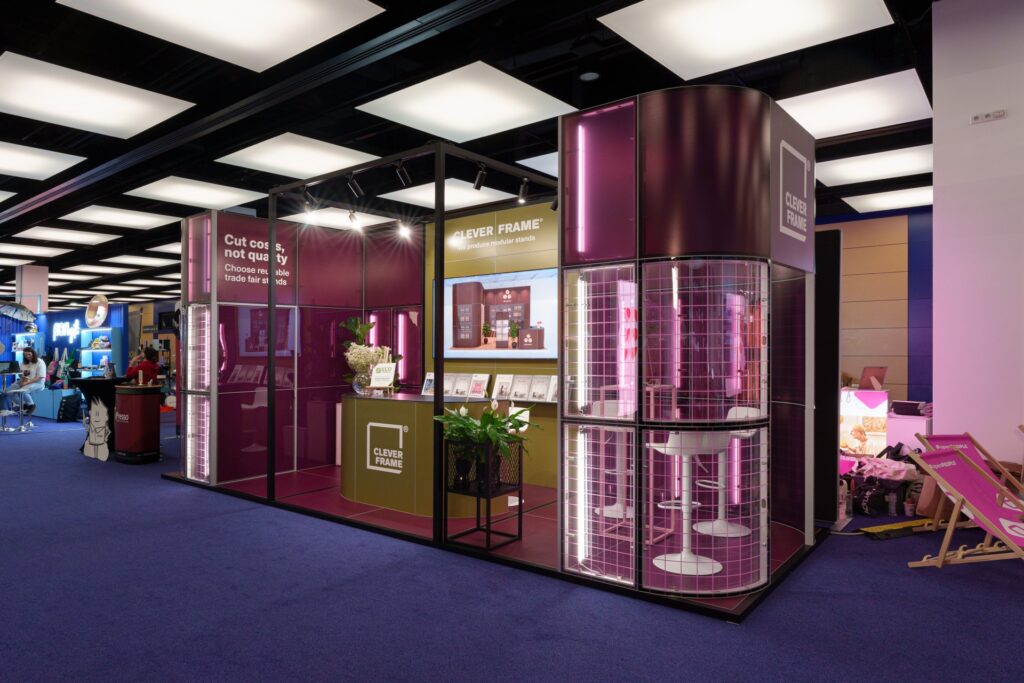 A modern modular exhibition stand by Clever Frame