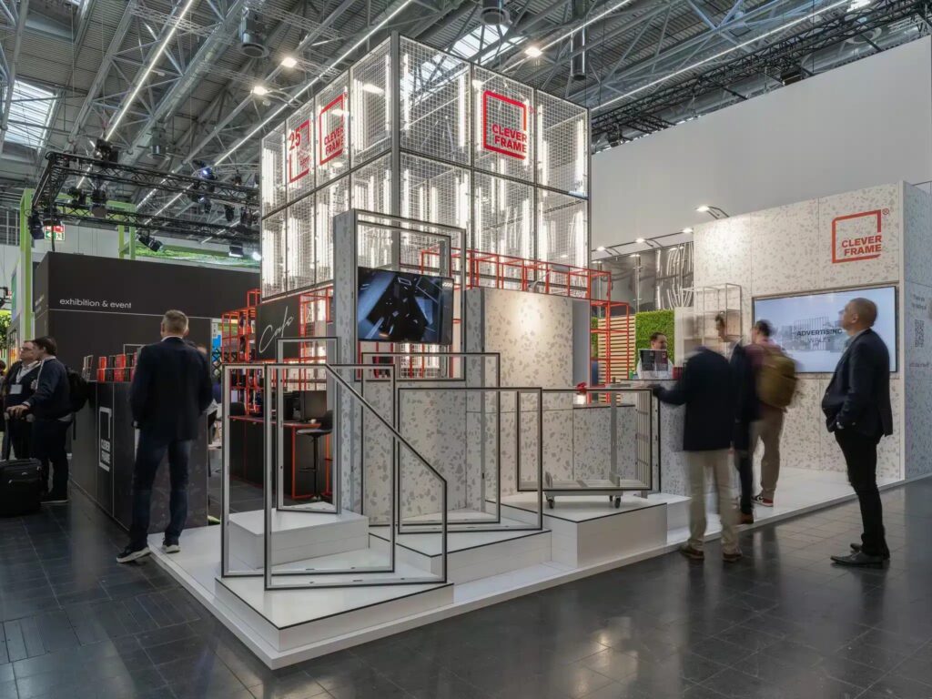 A modern modular exhibition stand by Clever Frame