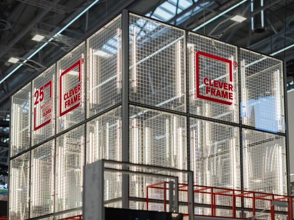 A modern modular exhibition stand by Clever Frame
