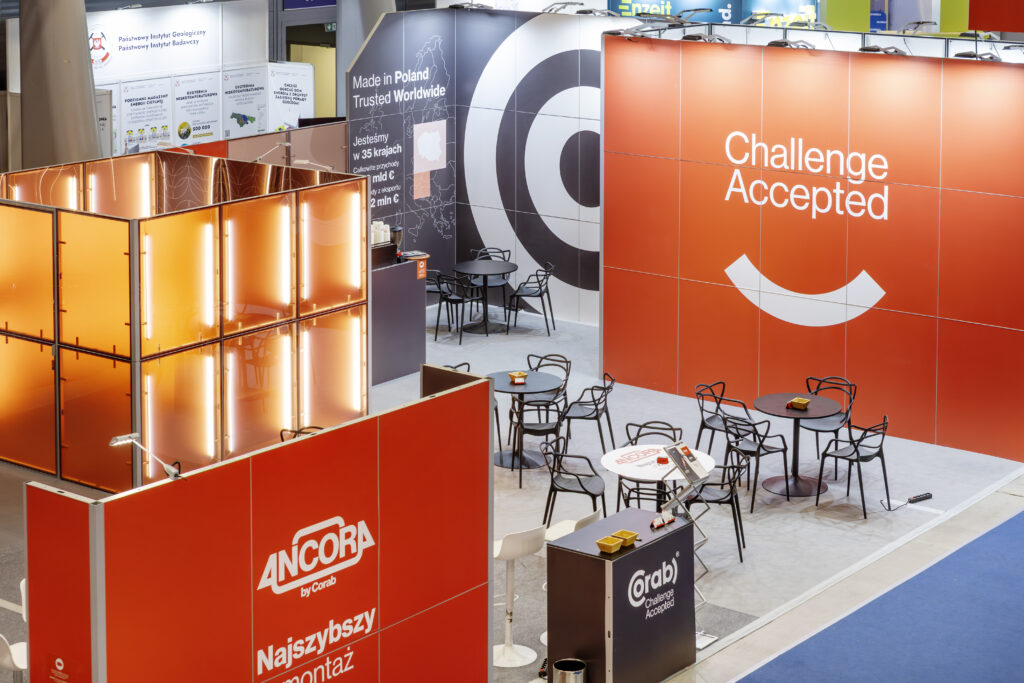 A modern modular exhibition stand by Clever Frame for Corab brand