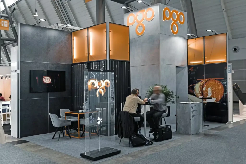 A modern modular exhibition stand by Clever Frame for PGO brand