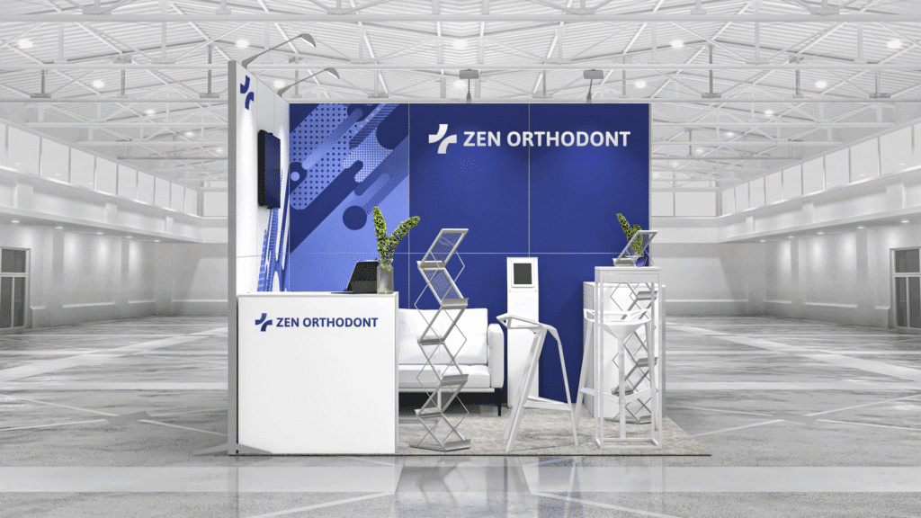 Stoisko na targi Dental Medica Show i inne targi medyczne — projekt Clever Frame