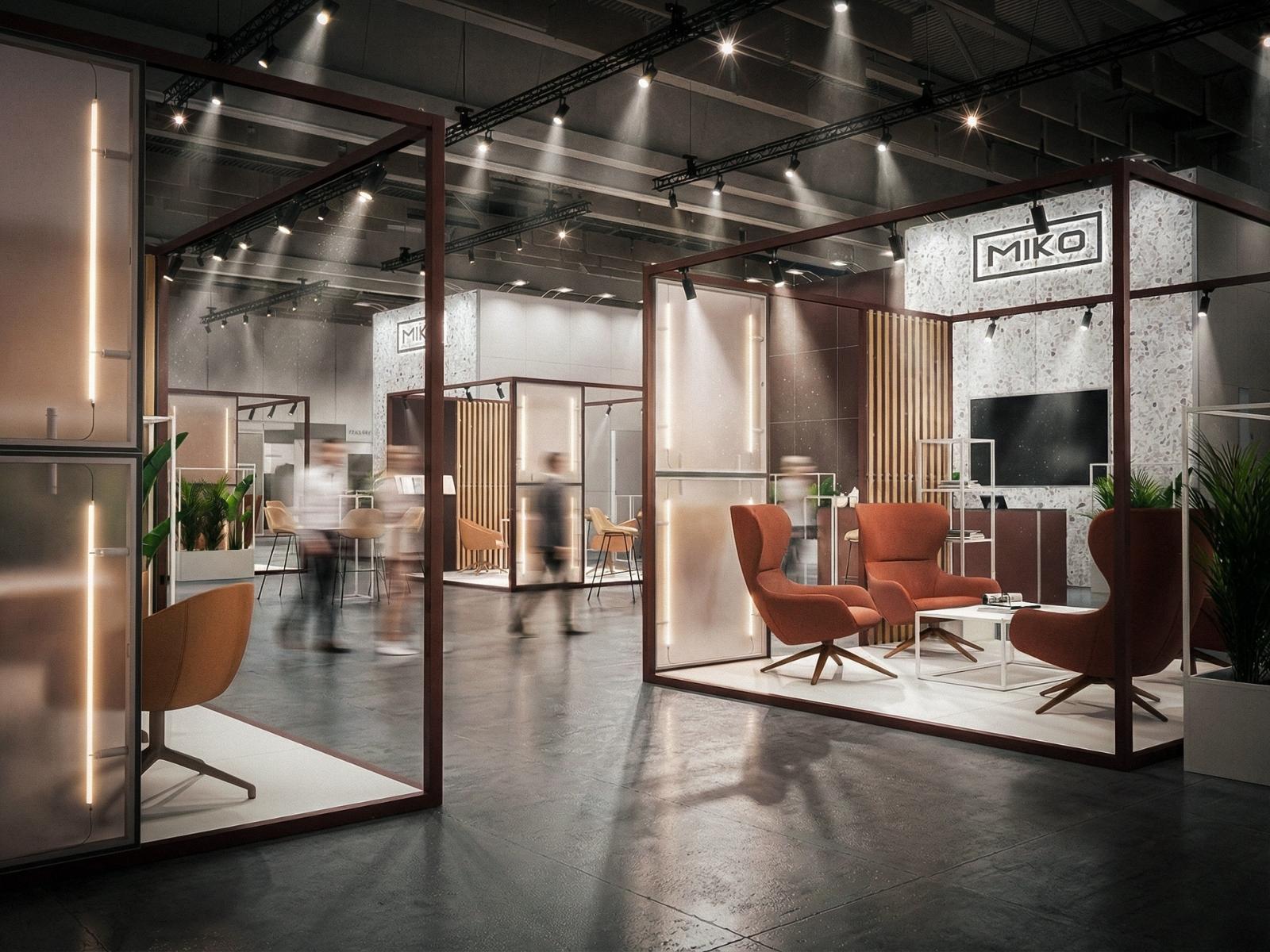 großer Clever Frame Helo Form Ausstellungsstand