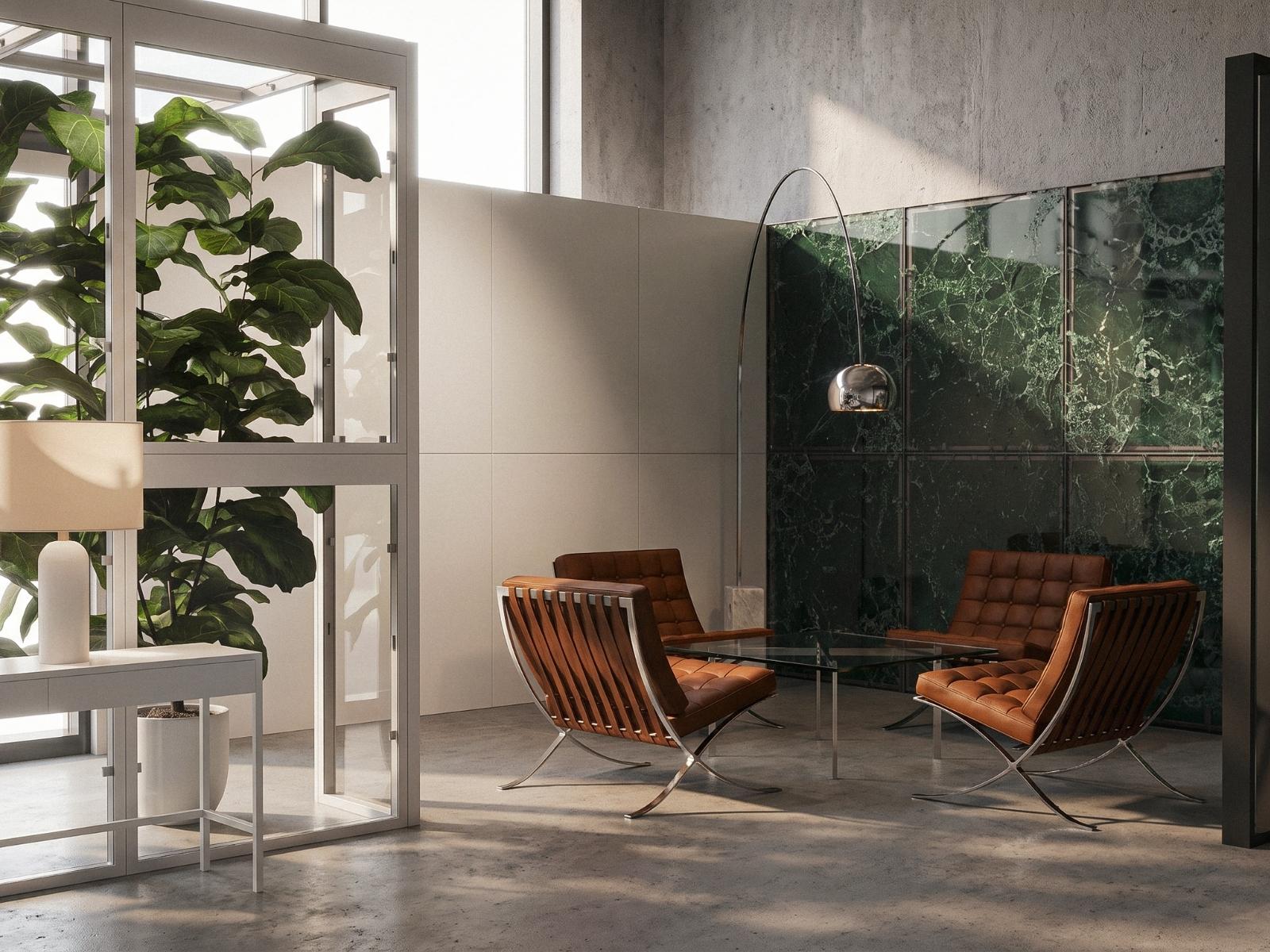 eine elegante VIP-Gesprächszone am Messestand von Clever Frame