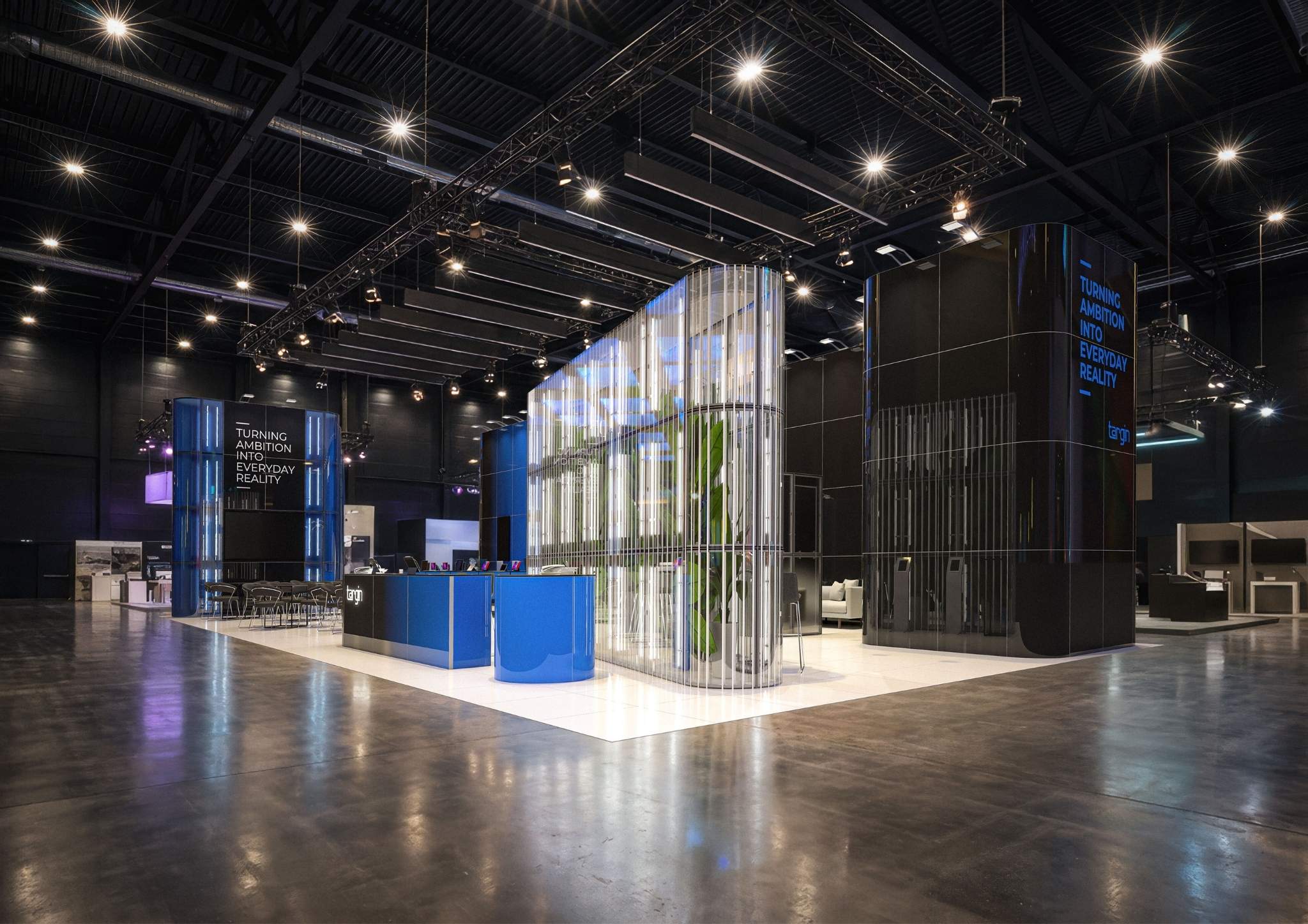 functional zones on a trade show booth