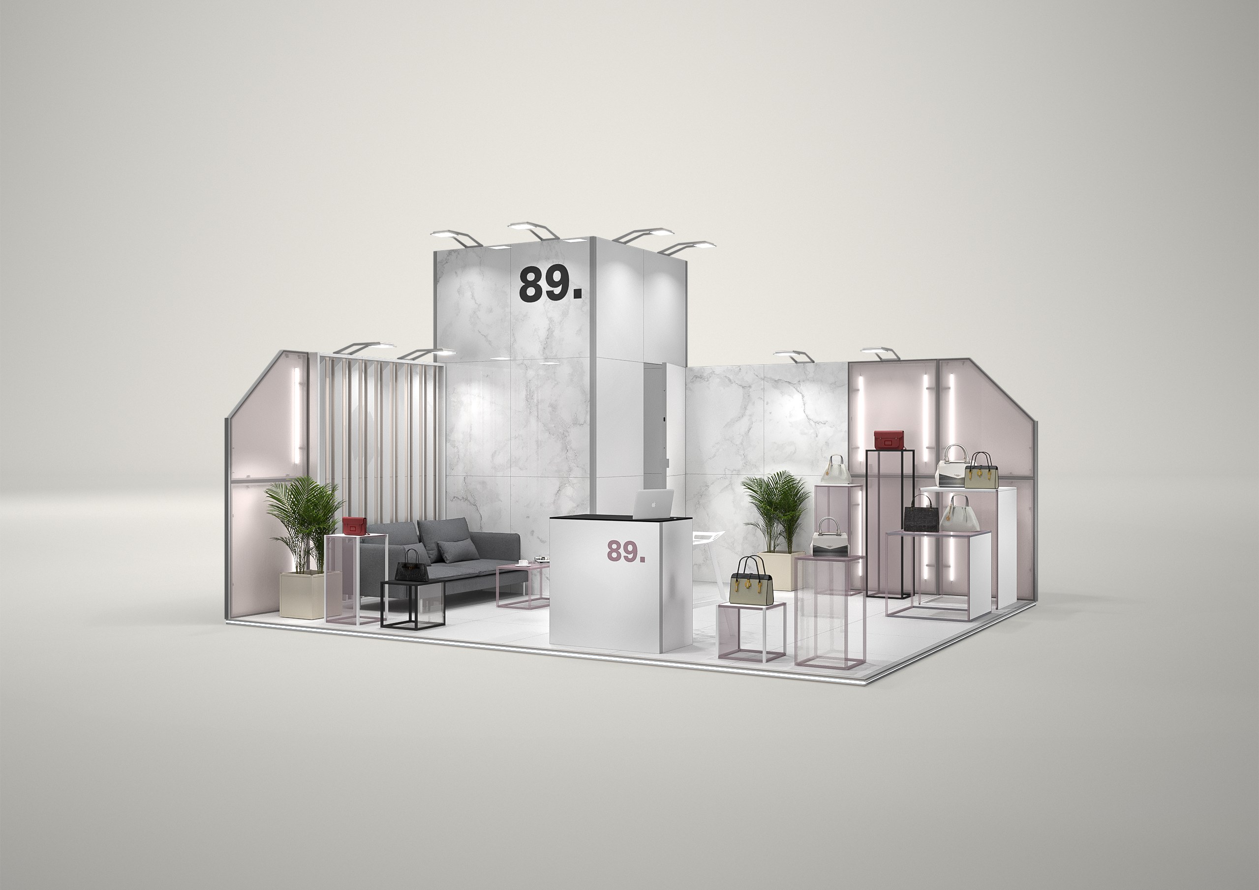 Stoisko targowe narożne 6x5m (30m²) – funkcjonalne stoisko narożne