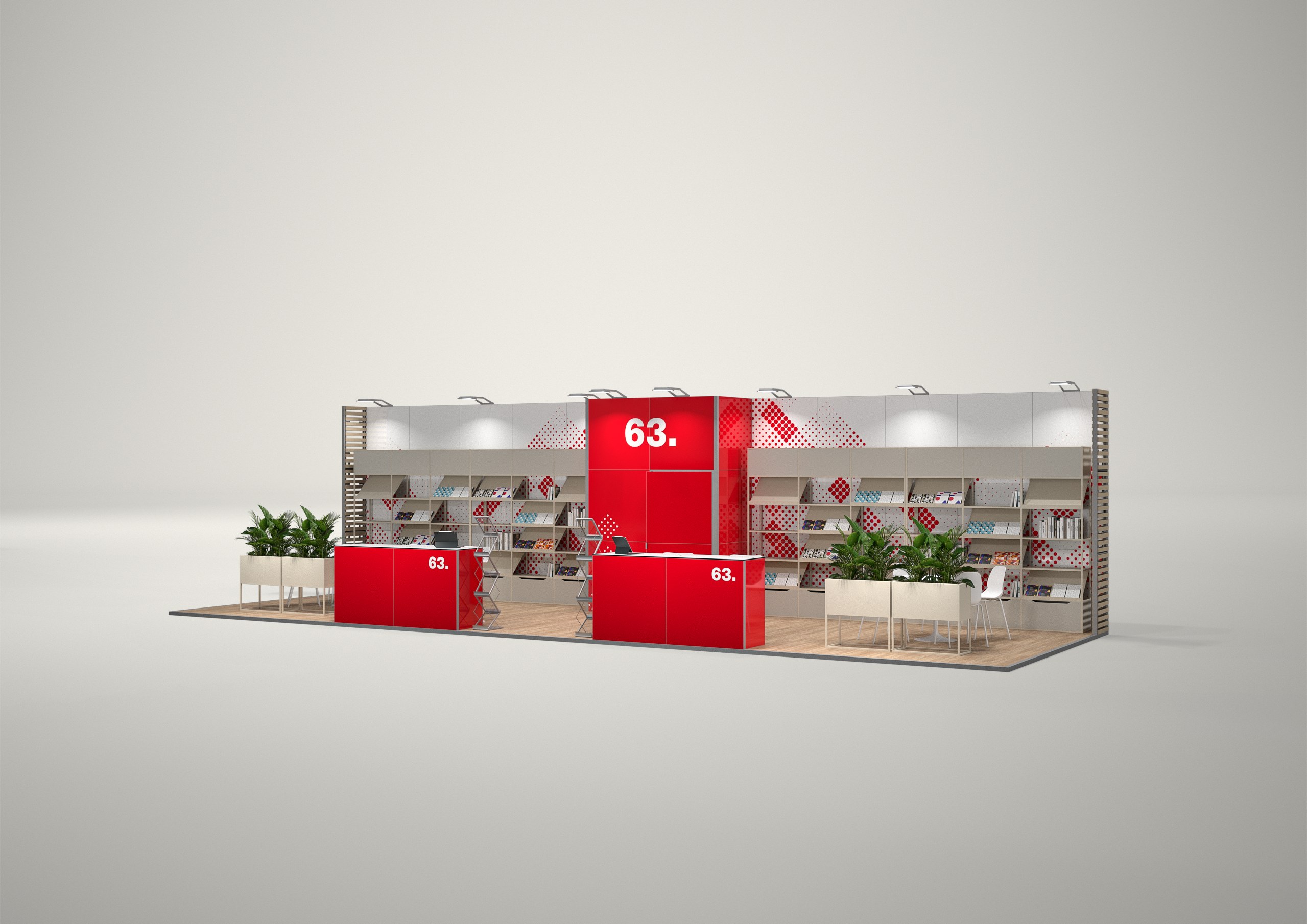 Stoisko targowe półwyspowe 12x4m (48m²) – nowoczesne stoisko półwyspowe