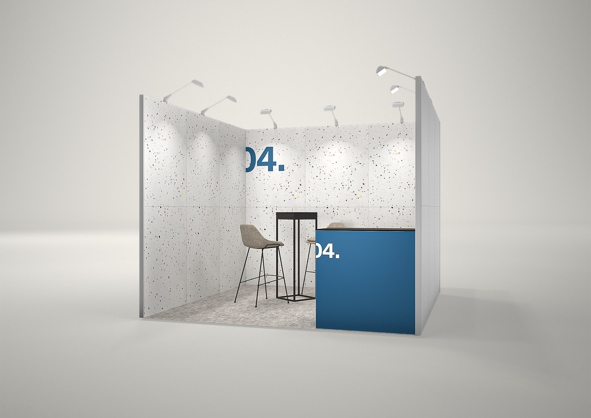 Stoisko targowe szeregowe 3x3m (9m²) – szeregowe stoisko z grafiką wielkoformatową