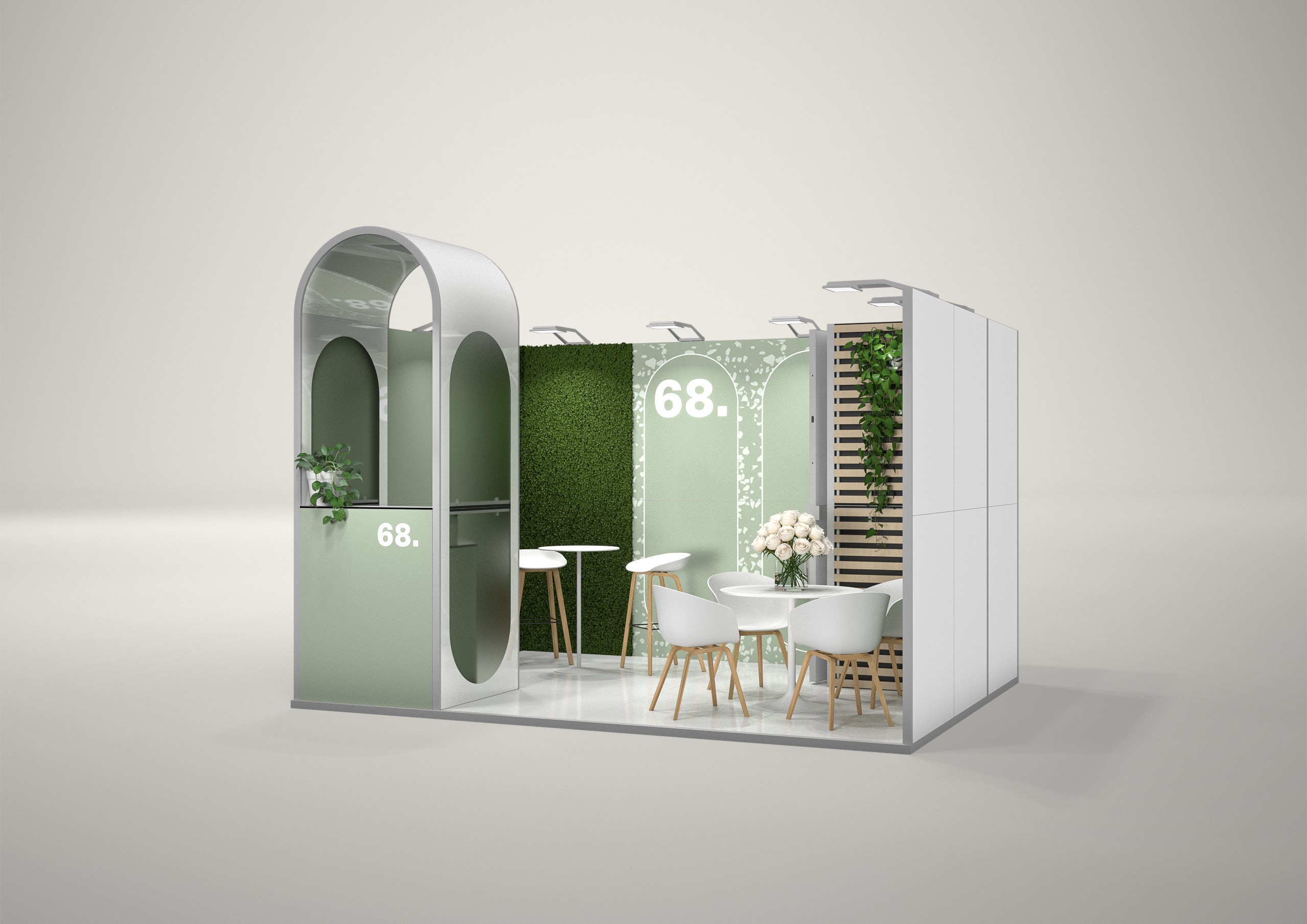 Stoisko targowe szeregowe 4x3m (12m²) – profesjonalna zabudowa szeregowa