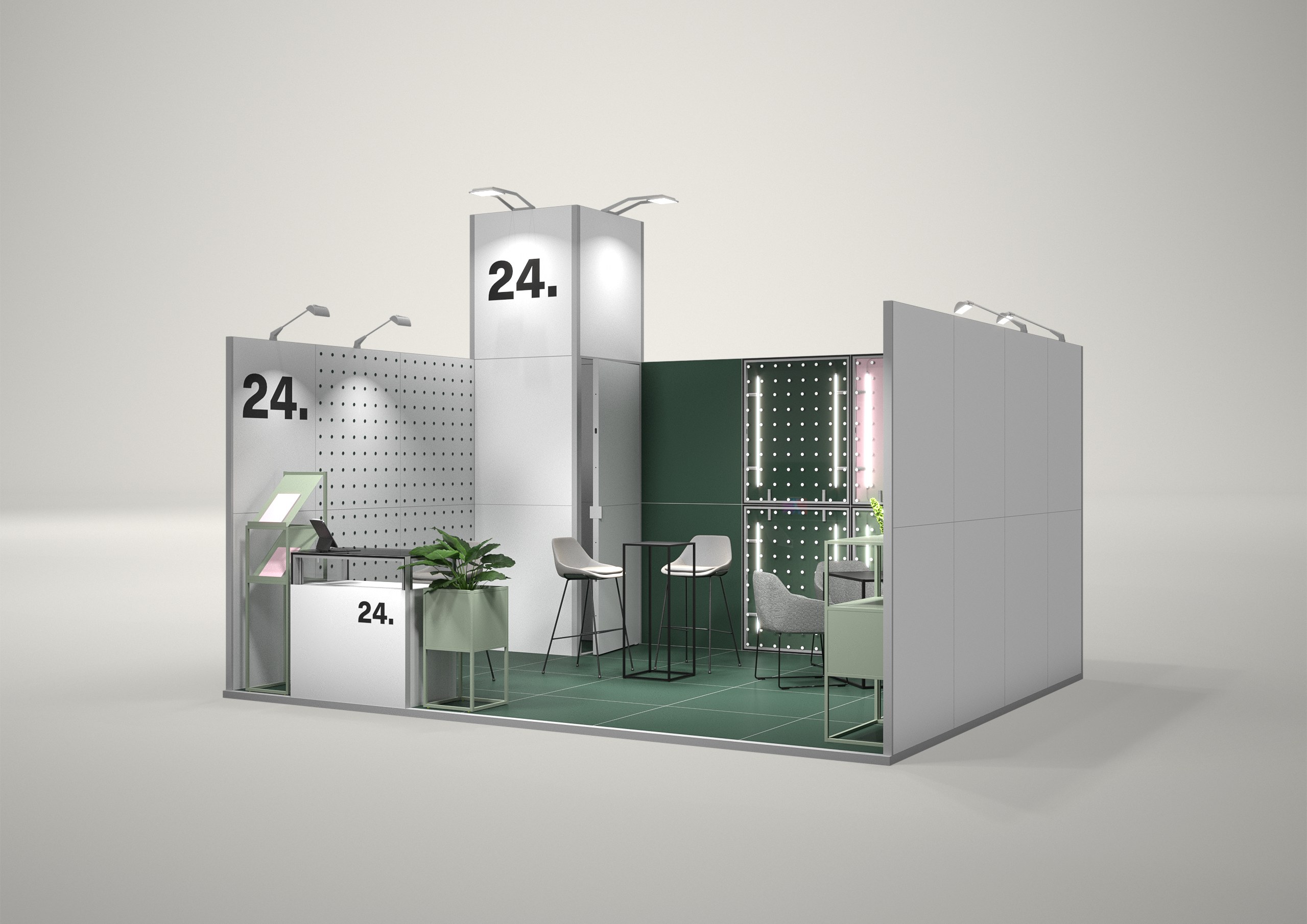 Stoisko targowe szeregowe 5x4m (20m²) – kompaktowa zabudowa szeregowa